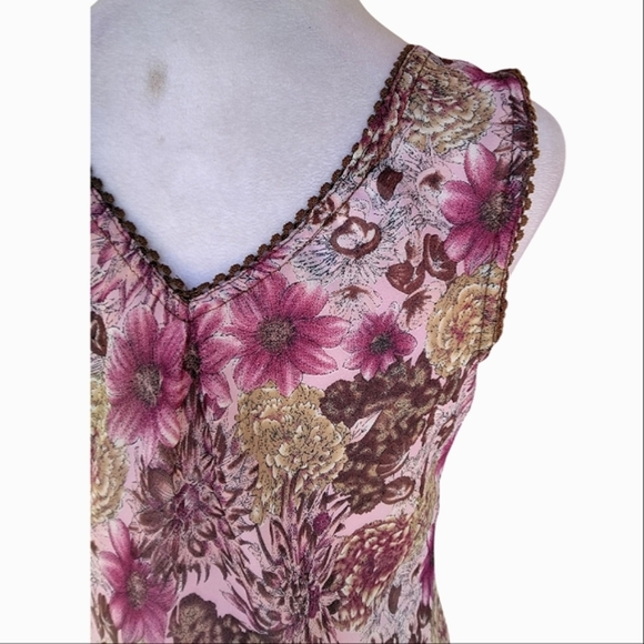 Vintage I.N. San Francisco Y2K Floral Baby Doll Style Blouse Size Medium - Picture 6 of 6